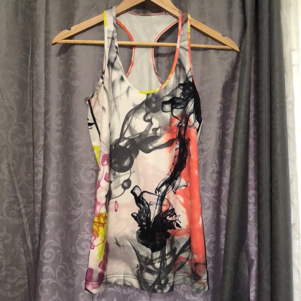 Lululemon racer back tank, liquid smoke, multi